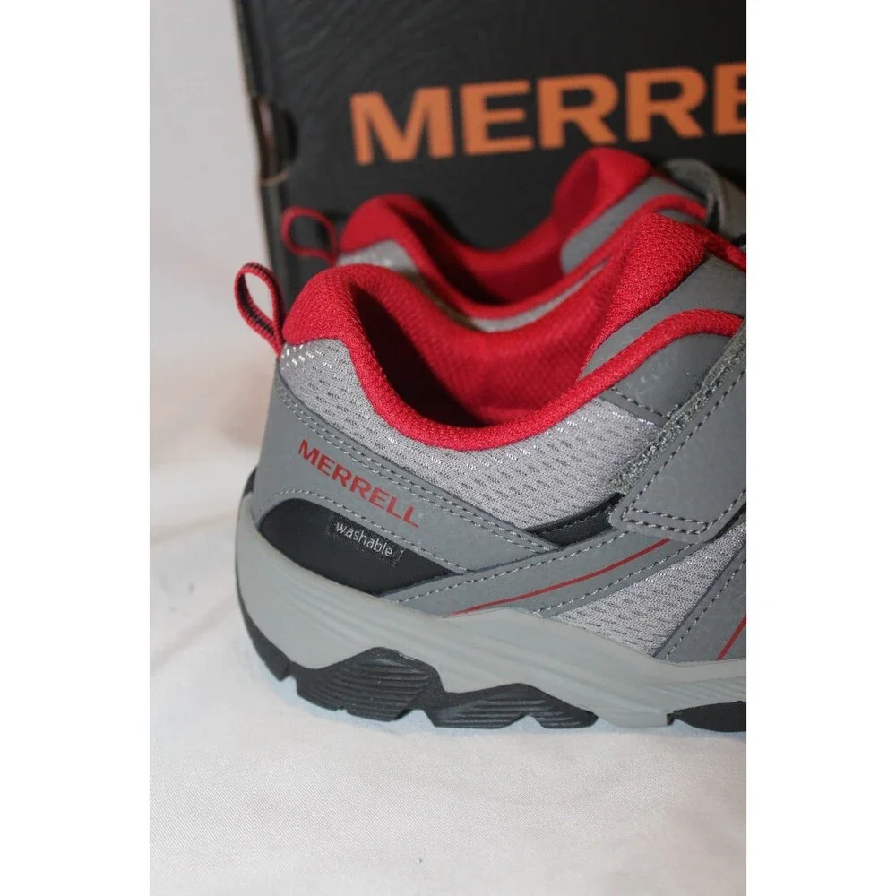 Merrell Boy's Trail Quest Washable‎ Sneakers GRAY BLACK RED SZ 6.5 NIB